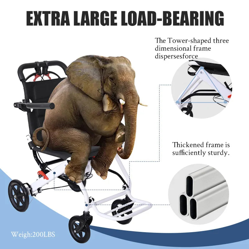 CvitalelPersd Lightweight Folding Wheelchair For Travel And Seniors