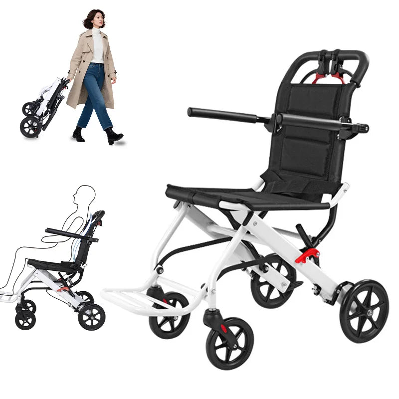 CvitalelPersd Lightweight Folding Wheelchair For Travel And Seniors