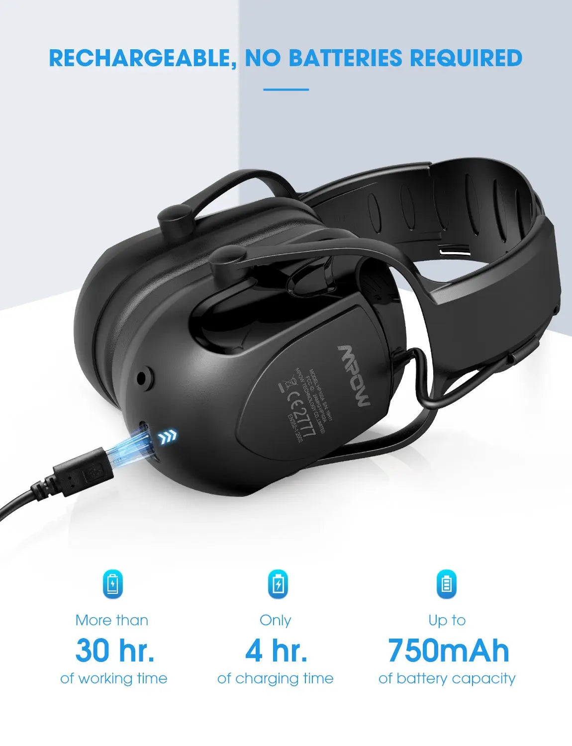 Mpow Bluetooth Noise Reduction Ear Muffs for Hearing Protection - Safety First Gear 25