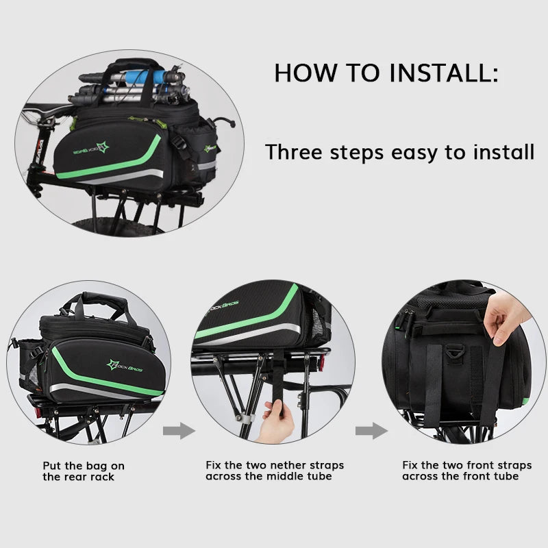 Rockbros Waterproof Bike Panniers Multi-Function Cargo Carrier Bags - Safety First Gear 25
