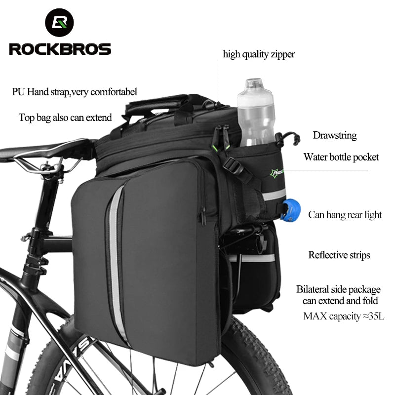 Rockbros Waterproof Bike Panniers Multi-Function Cargo Carrier Bags - Safety First Gear 25