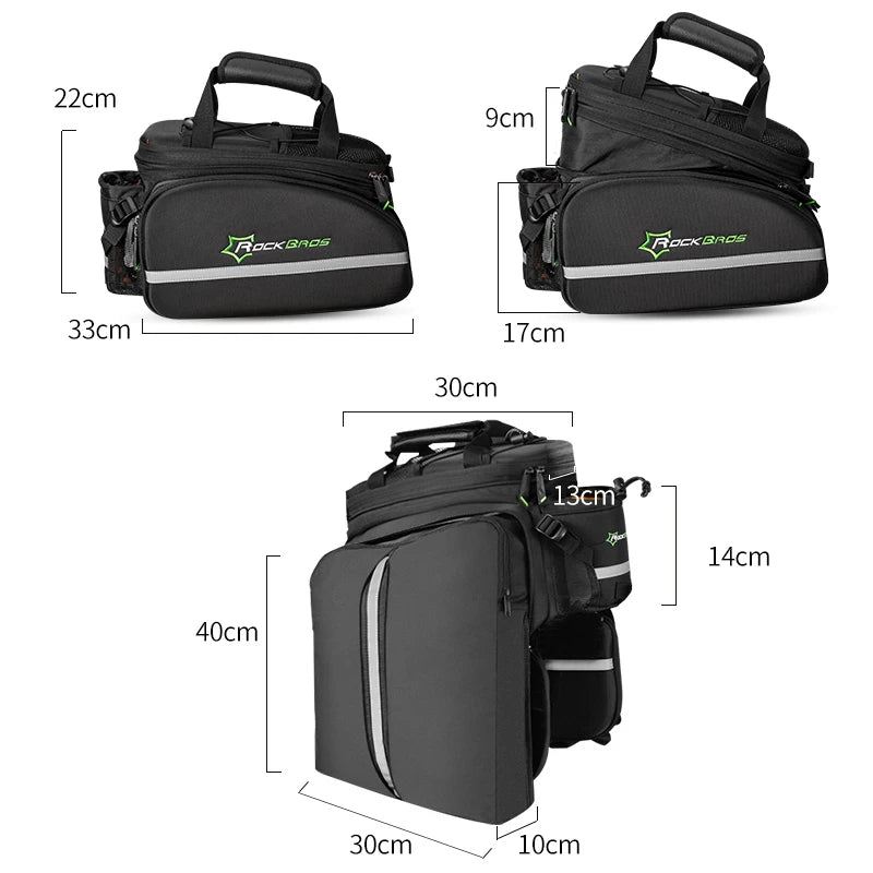 Rockbros Waterproof Bike Panniers Multi-Function Cargo Carrier Bags - Safety First Gear 25
