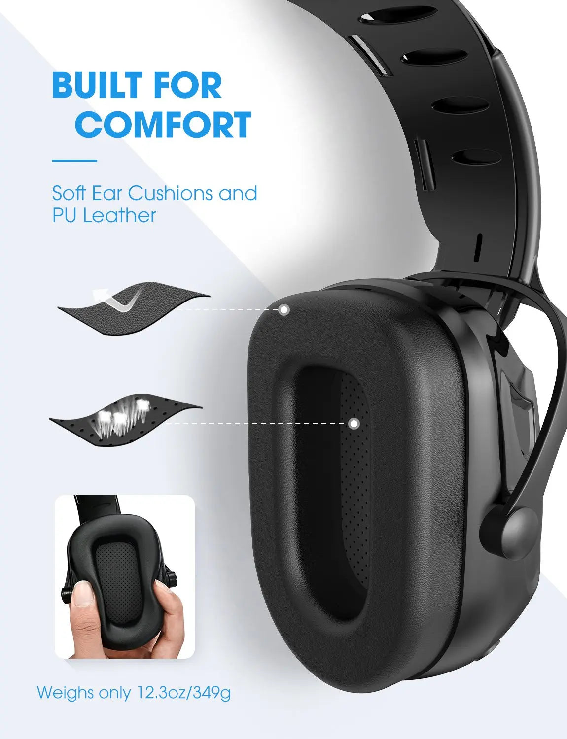 Mpow Bluetooth Noise Reduction Ear Muffs for Hearing Protection - Safety First Gear 25