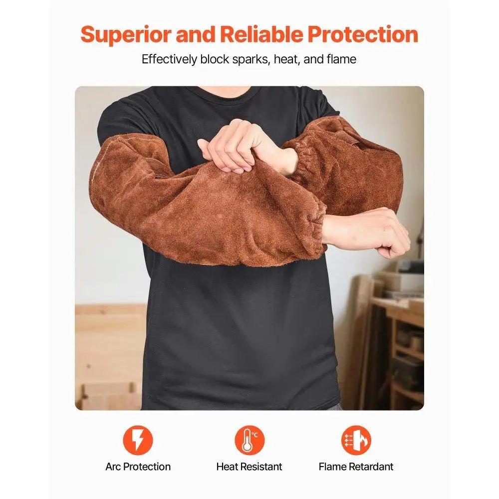 Hign Concerned Heavy Duty Cowhide Leather Welding Sleeves - Safety First Gear 25