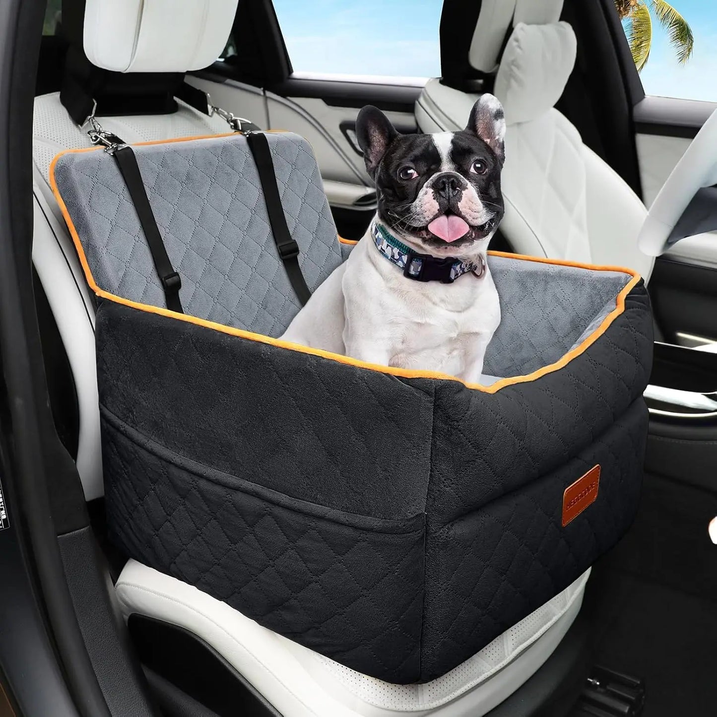 Memory Foam Dog Car Seat For Travel Comfort Washable Cover
