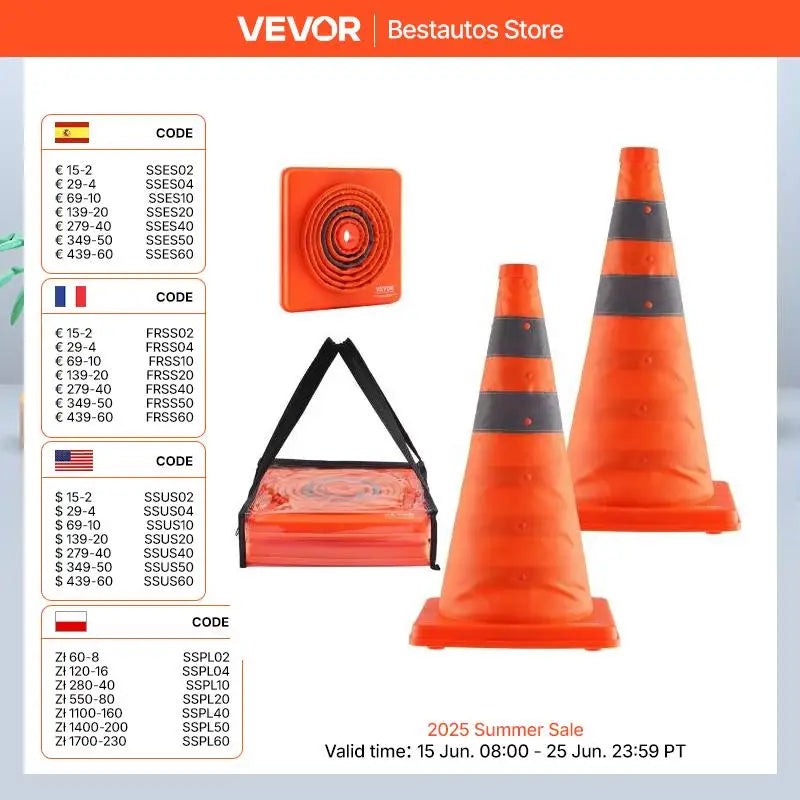 SucceBuy Safety Cones 2/4Pack 18/28inch Collapsible Traffic Construction Cones for Traffic Control Driving Training Parking Lots