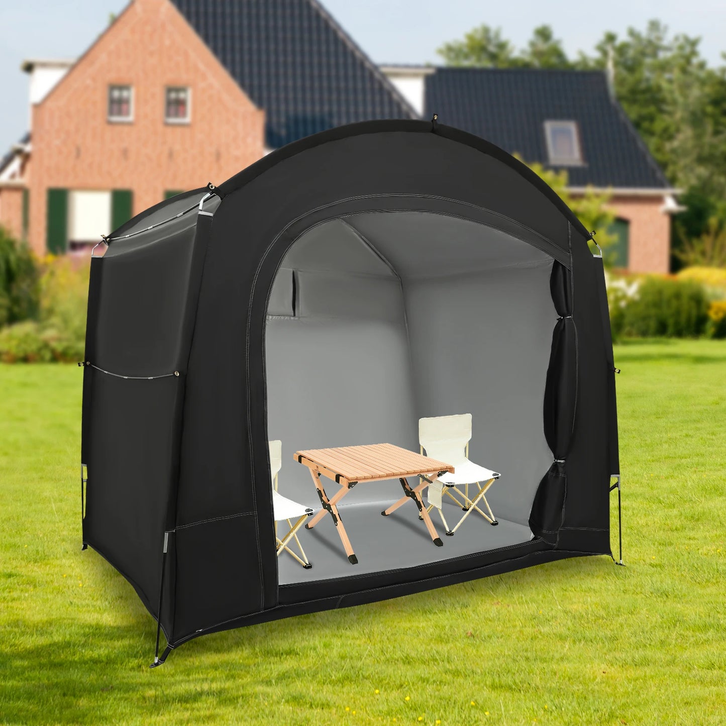 Bymaocar Travel Bike Storage Tent Outdoor Shed for 3-4 Bikes