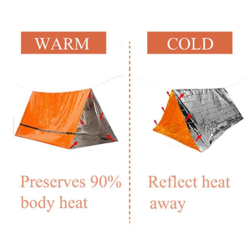 Two Person Outdoor Camping Tent Waterproof Lifesaving Emergency Shelter Kit - Safety First Gear 25