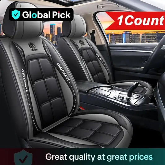 Stylish PU Leather Car Seat Cover for Front Seats - Safety First Gear 25