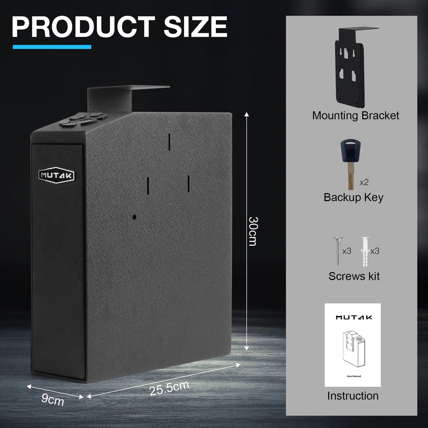 Biometric Handgun Safe with Smart App and Fingerprint Access - Safety First Gear 25
