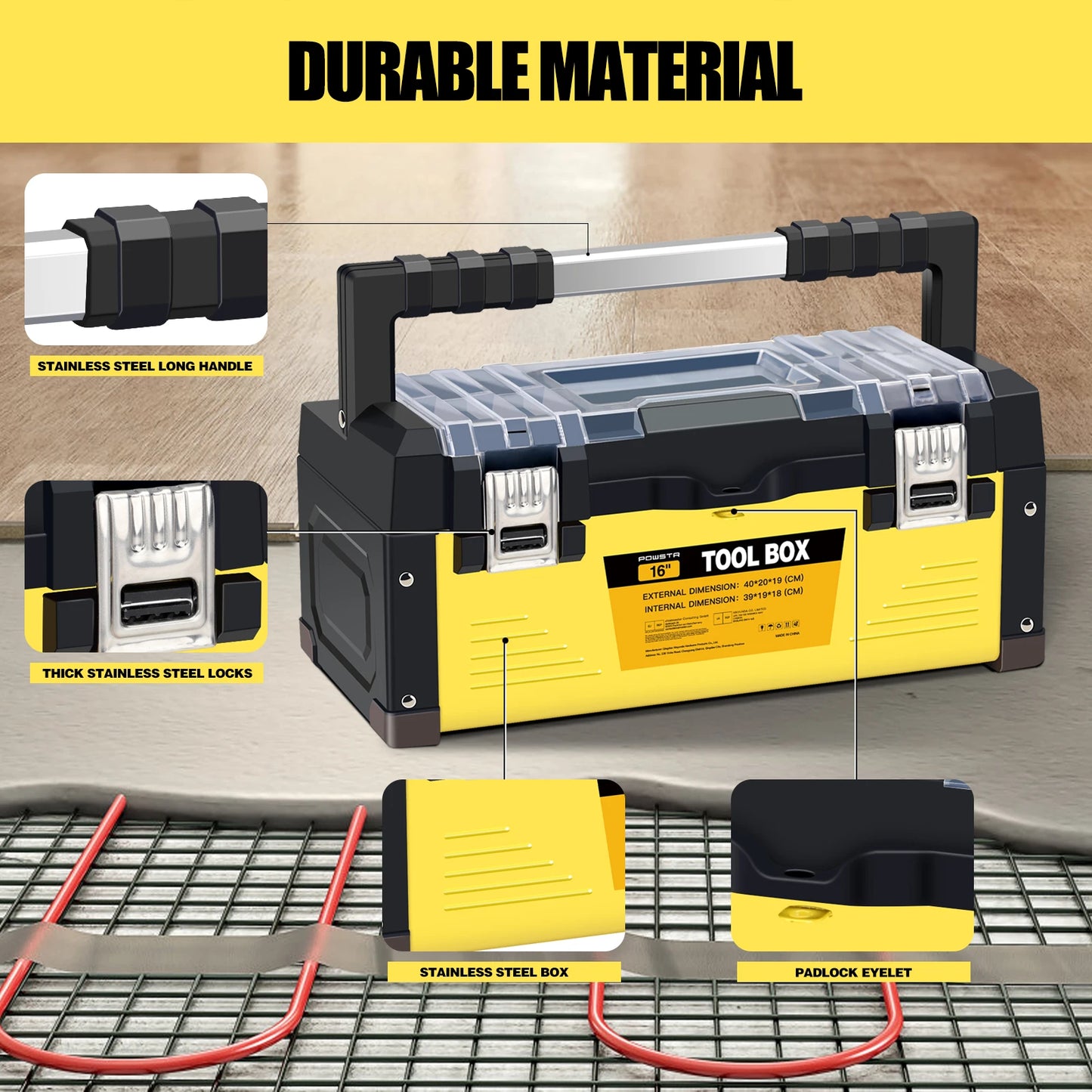 Stainless Steel Portable Tool Box for Efficient Tool Storage - Safety First Gear 25