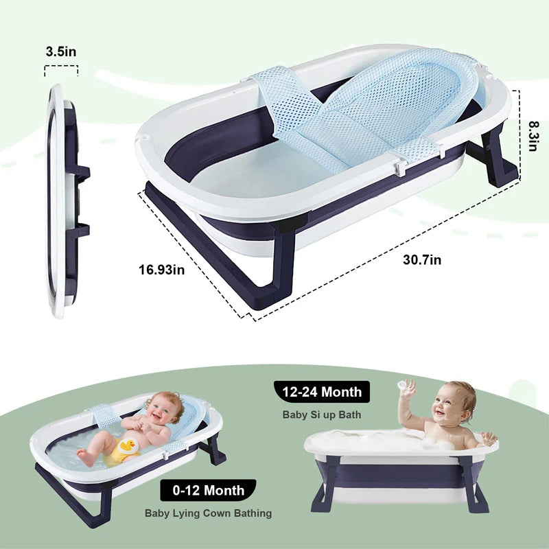 Foldable Baby Bathtub For Newborns Portable Travel Bath Basin
