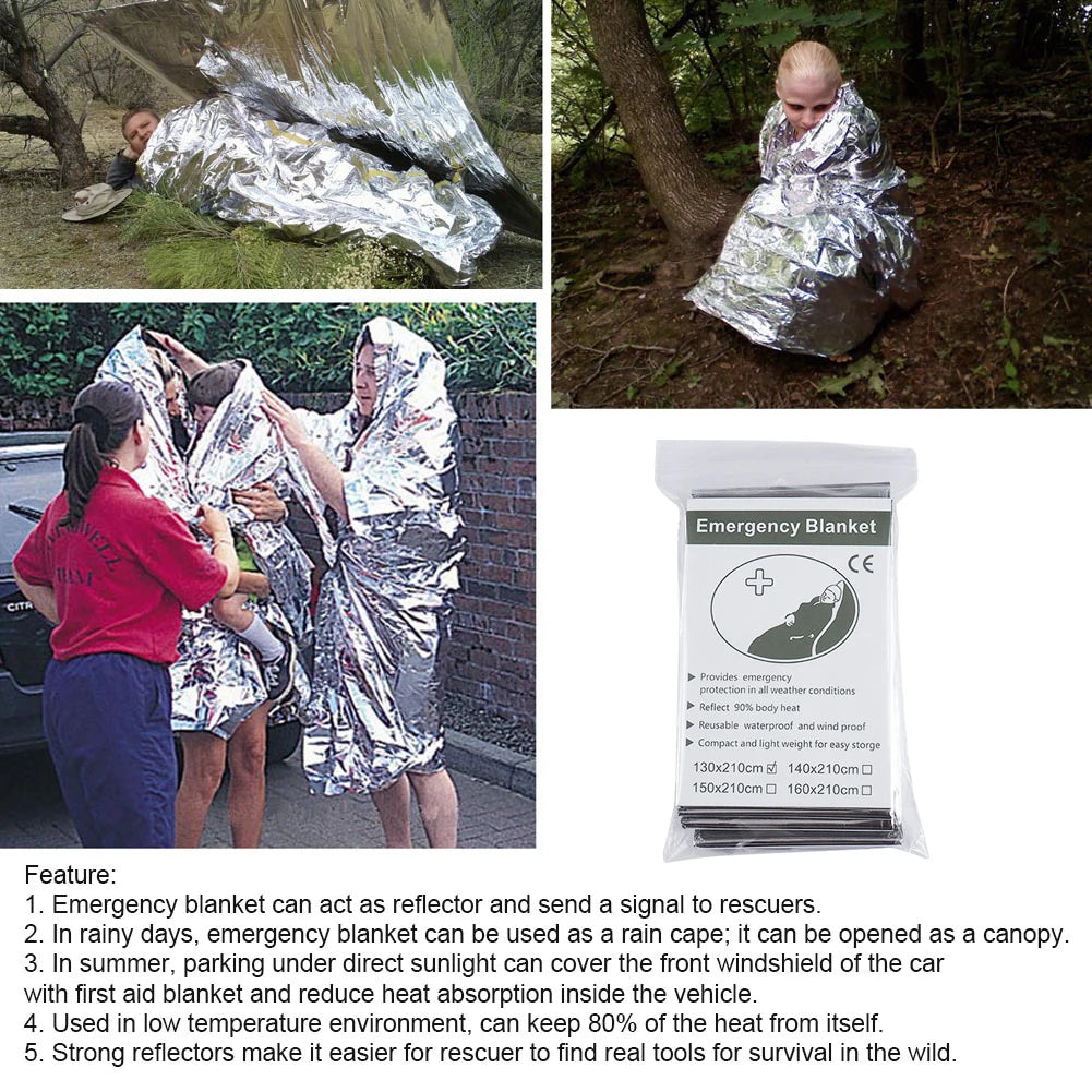 NASA Inspired Emergency Mylar Space Blanket Foil Thermal Blanket - Safety First Gear 25