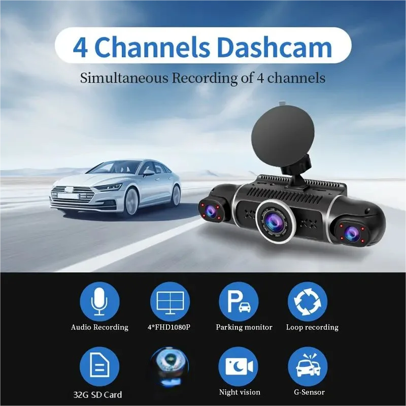 Car Camera Recorder with Multi-Screen Parking Monitoring System - Safety First Gear 25