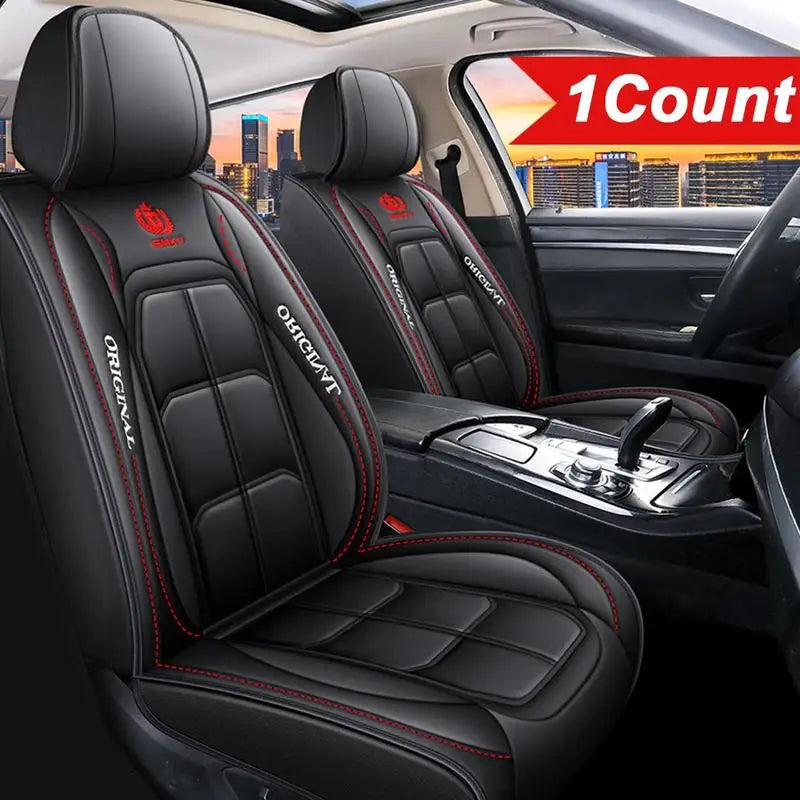 Stylish PU Leather Car Seat Cover for Front Seats - Safety First Gear 25