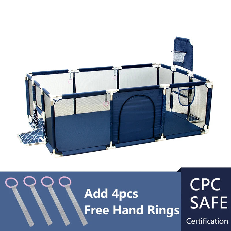 IMBABY Playpen With Basketball Fence For Children Safety