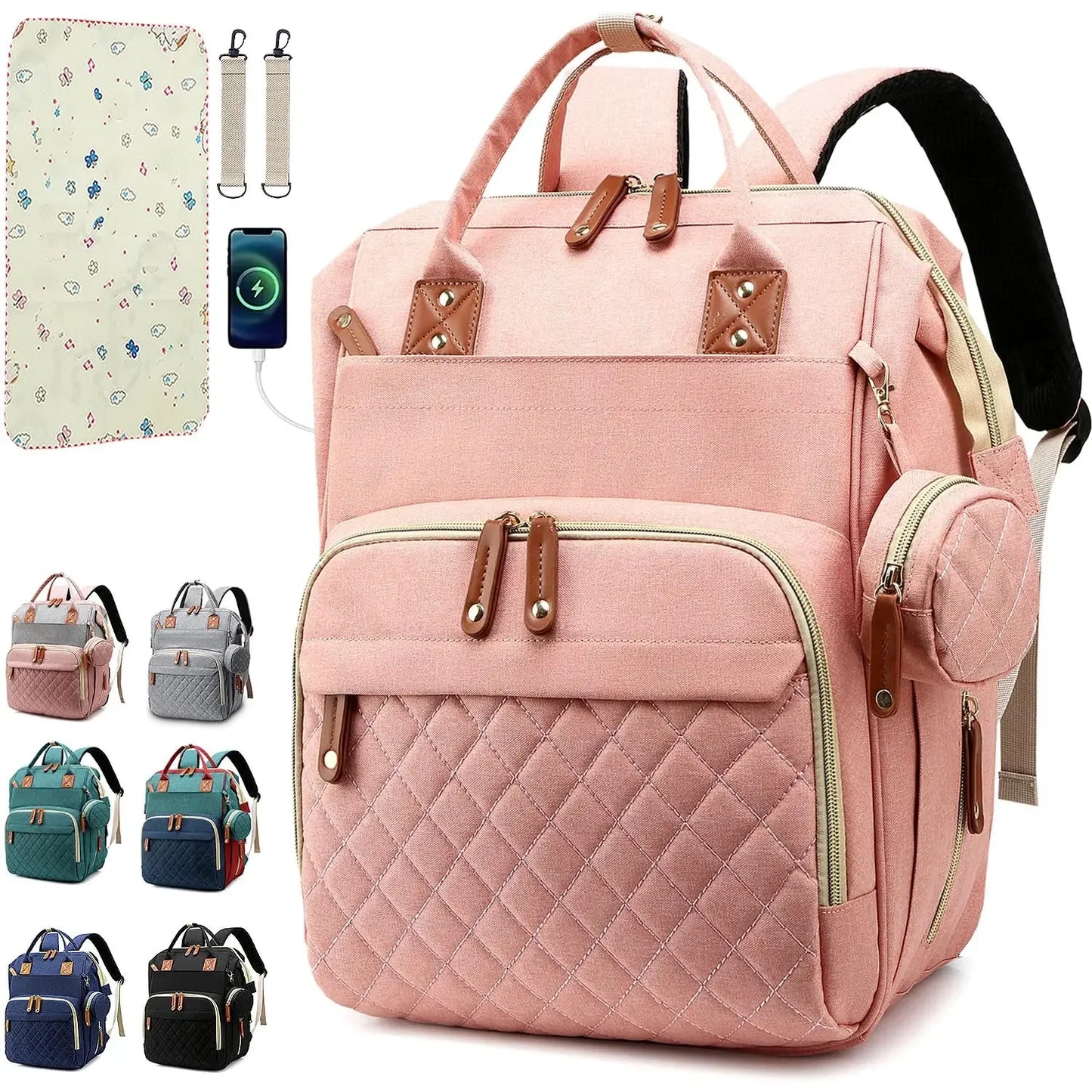 Backpack Diaper Bag For Dad Mom Large Capacity Nursing - Safety First Gear 25