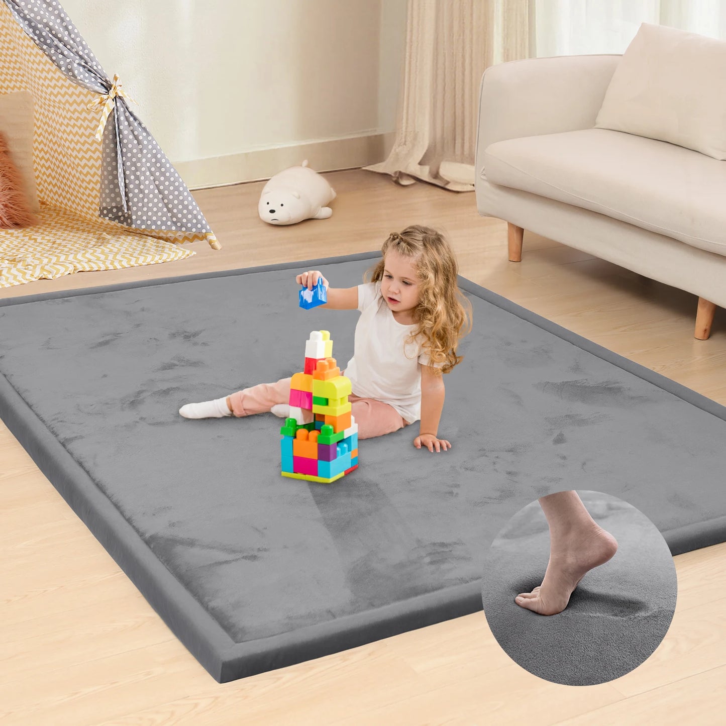 Huloo Sleep Baby Play Mat Non Slip Crawling Foam Rug - Safety First Gear 25