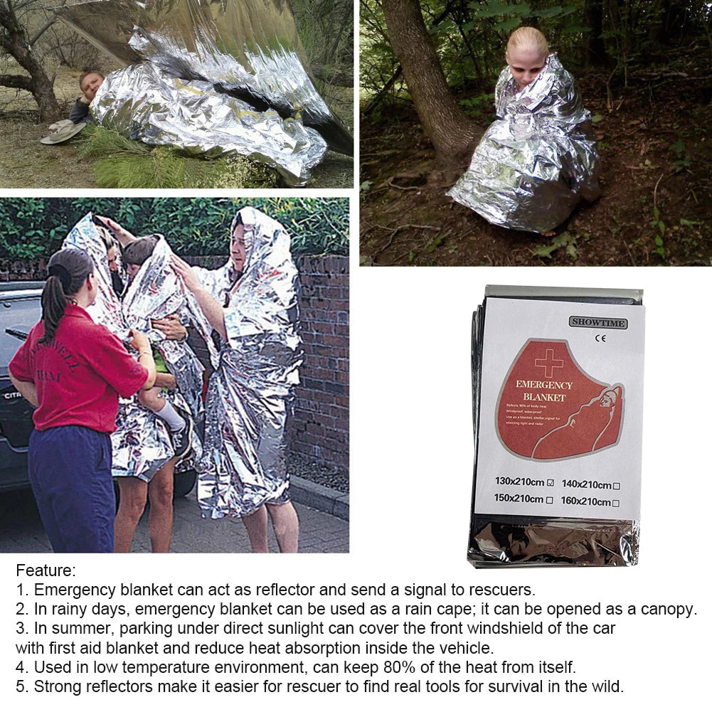 Shunmaii Outdoor Emergency Space Blanket For Hiking And Marathons - Safety First Gear 25