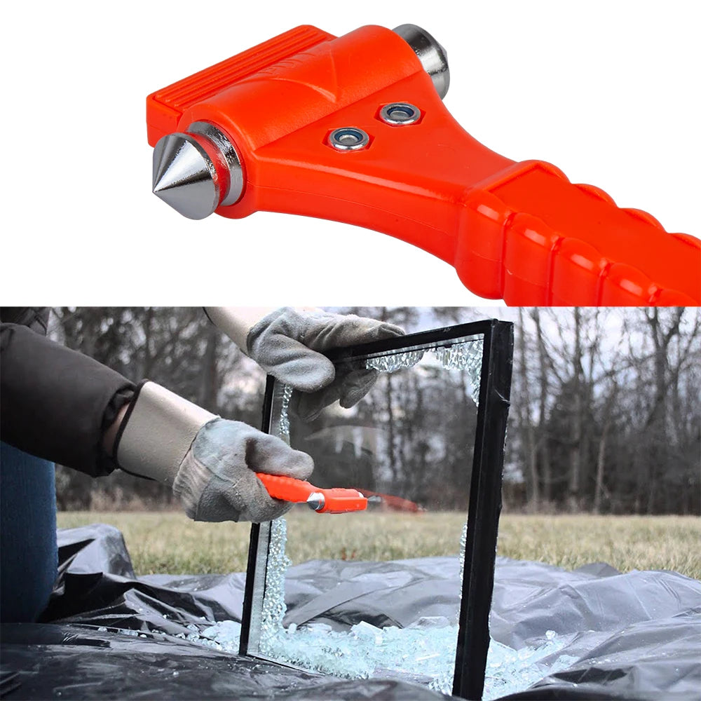 Car Safety Hammer And Seat Belt Cutter 2-In-1 Rescue Tool