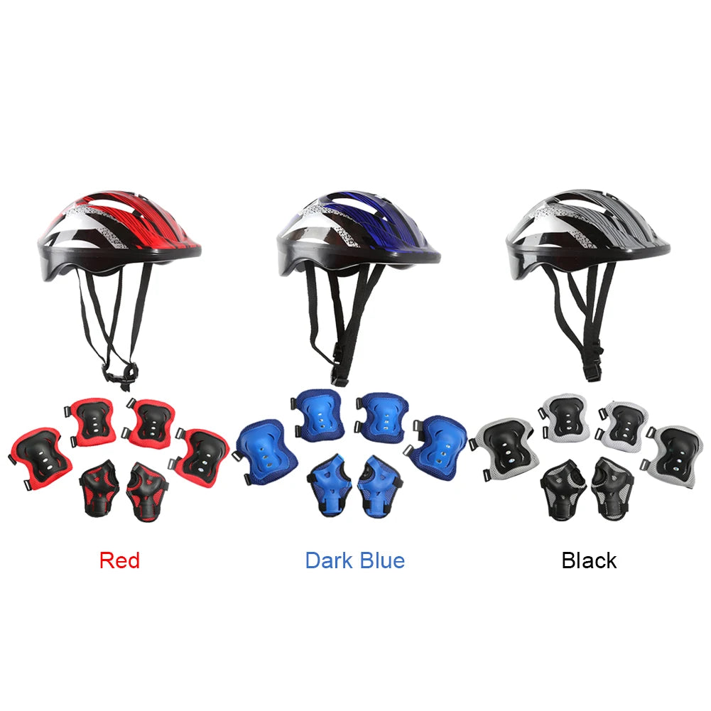 Hign-concerned 7Pcs Safety Skating Helmet Pad Set For Kids - Safety First Gear 25