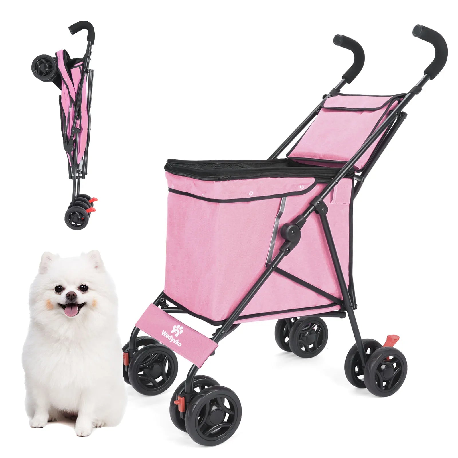 Pet Stroller for Dogs and Cats Travel Carrier with Wheels - Safety First Gear 25
