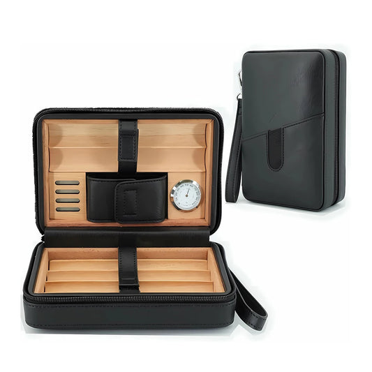 Leather Cigar Case With Humidifier For Fresh Storage - Safety First Gear 25