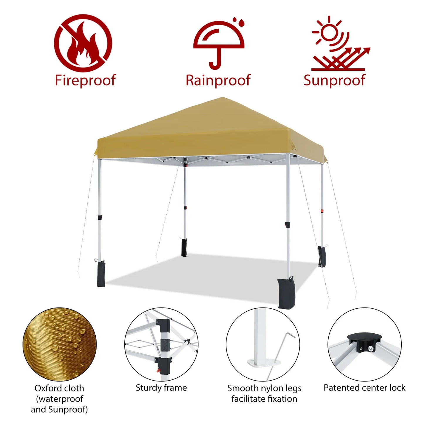 HiMISS Center Locking Canopy Tent Outdoor Shelter Waterproof UV - Safety First Gear 25