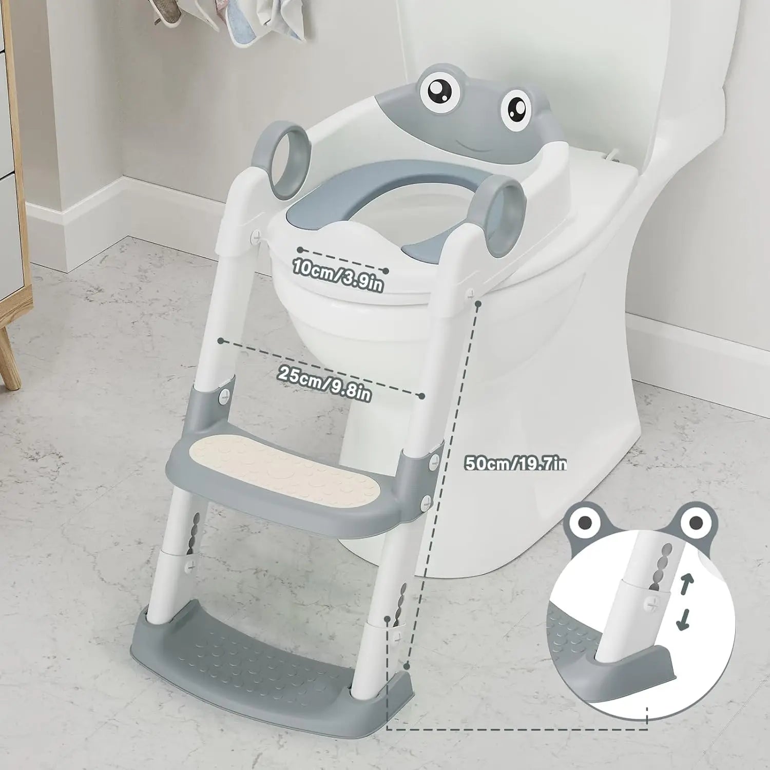 HiMISSG Potty Training Seat With Adjustable Step Stool - Safety First Gear 25