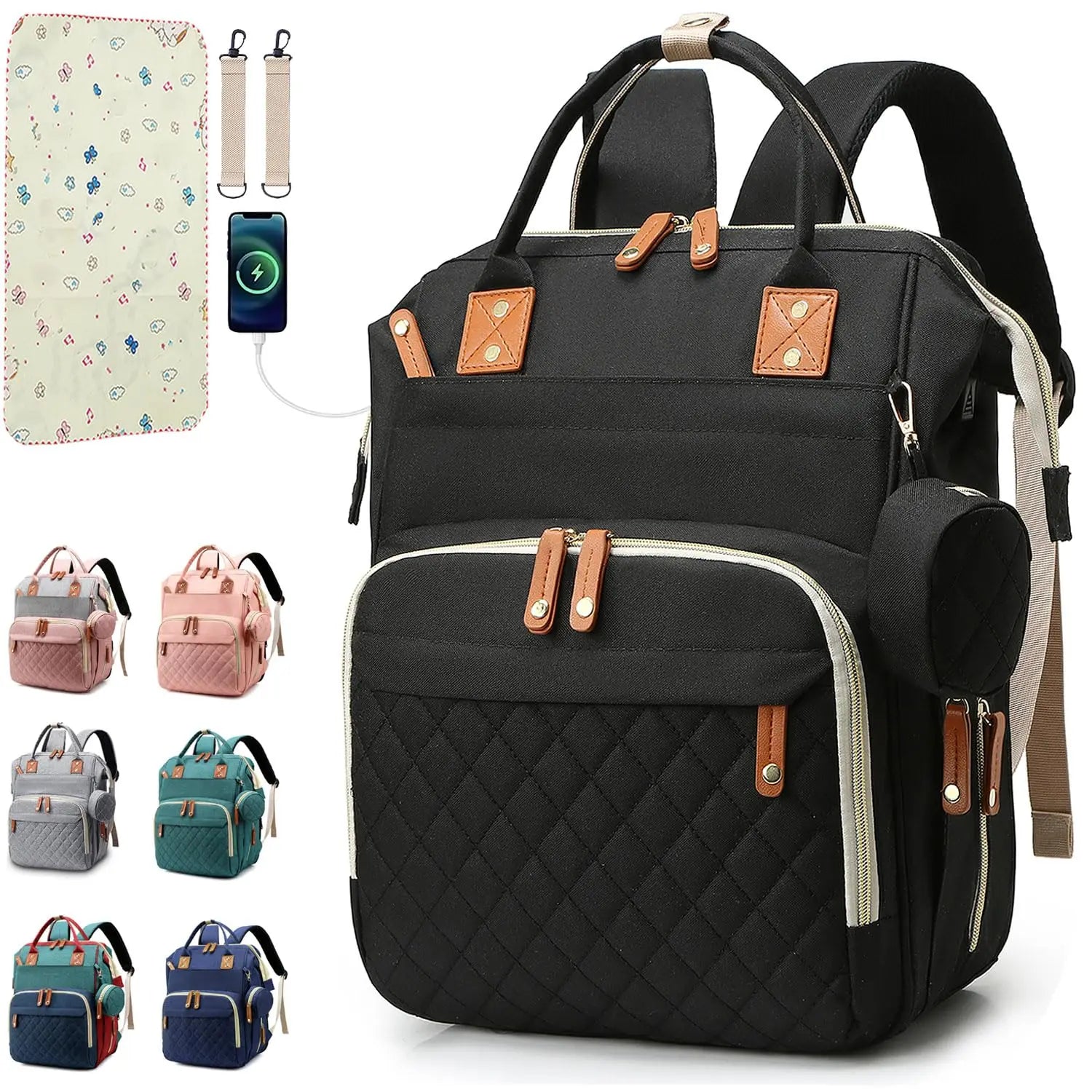 Backpack Diaper Bag For Dad Mom Large Capacity Nursing - Safety First Gear 25