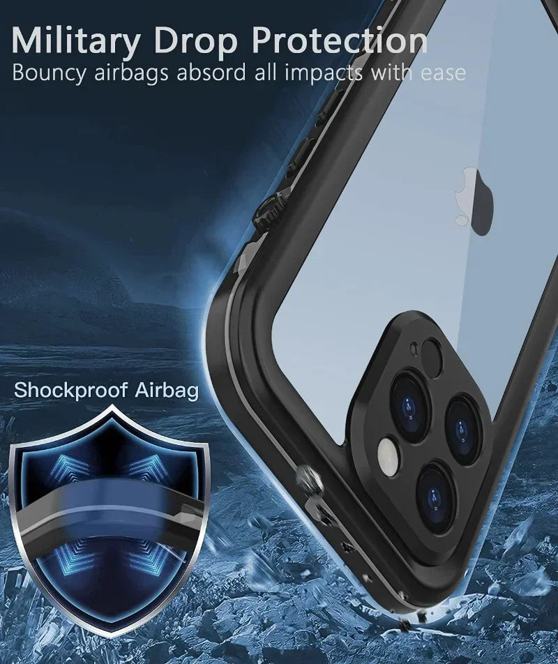 Waterproof Phone Case for iPhone 16 15 14 13 12 11 Pro - Safety First Gear 25