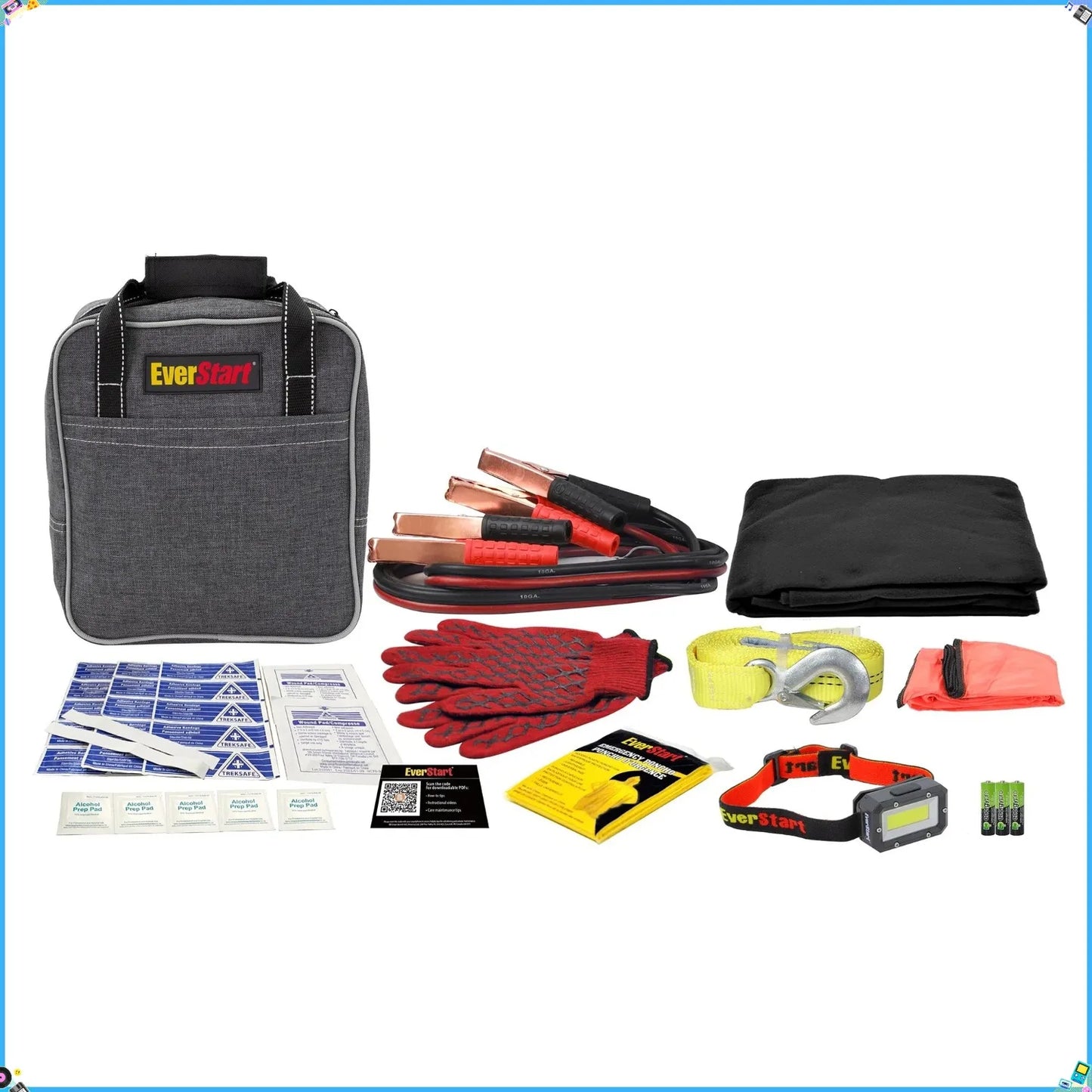 Compact 12V Booster Cable Jump Starter Kit for Emergency Roadside