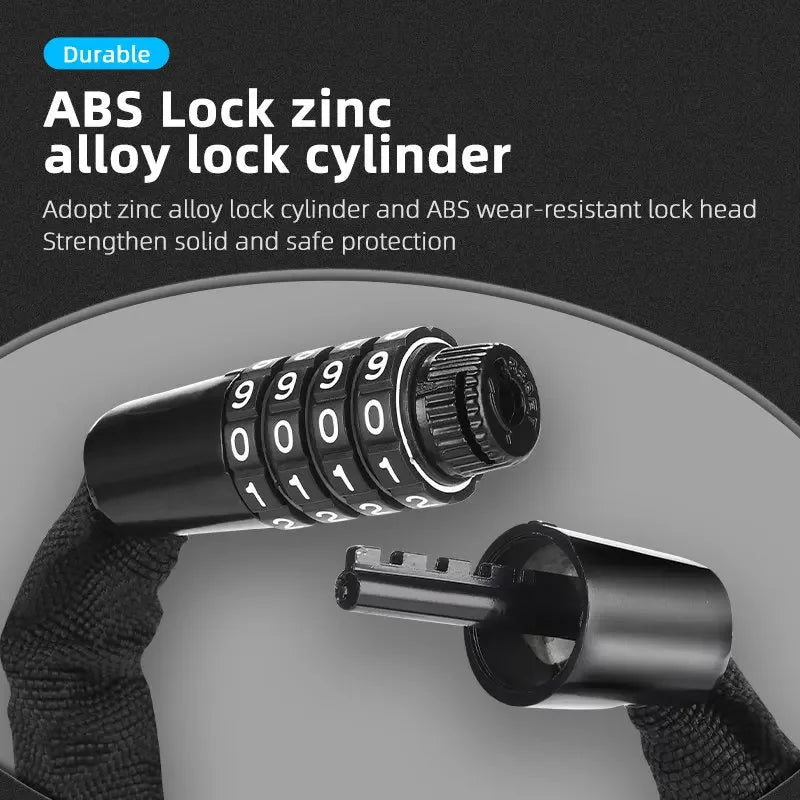 West Biking Chain Lock Four Digit Code Anti Theft Portable - Safety First Gear 25