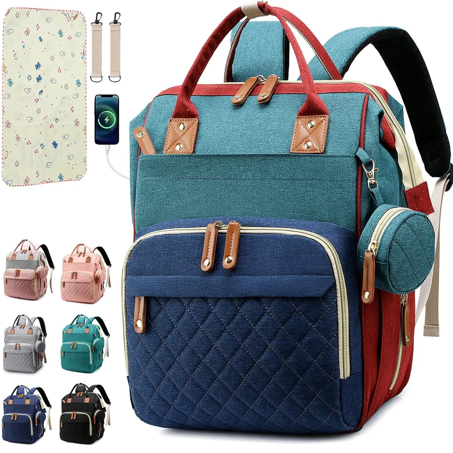Backpack Diaper Bag For Dad Mom Large Capacity Nursing - Safety First Gear 25