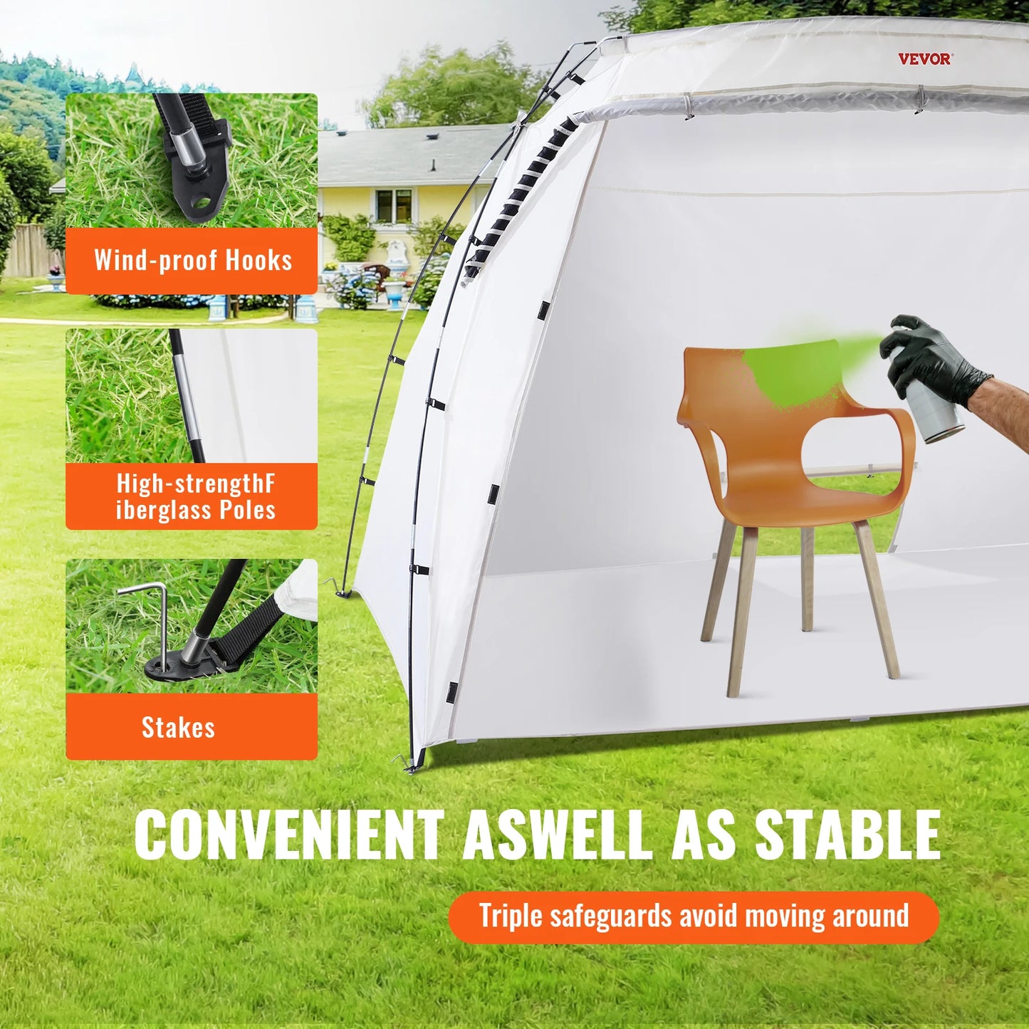 SucceBuy Portable Paint Booth Shelter Foldable Spray Painting Tent - Safety First Gear 25