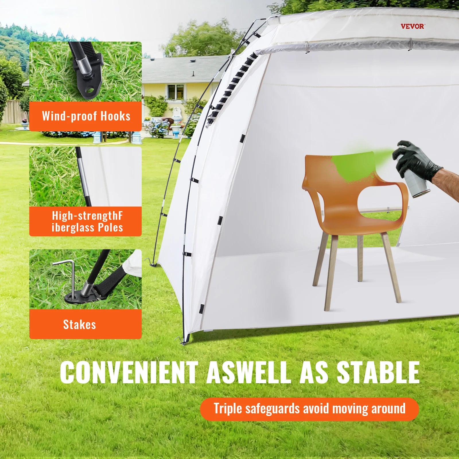 SucceBuy Portable Paint Booth Shelter Foldable Spray Painting Tent - Safety First Gear 25