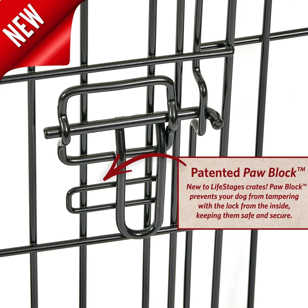 Heavy-Duty Double Door Folding Dog Crate with Divider Panel - Safety First Gear 25