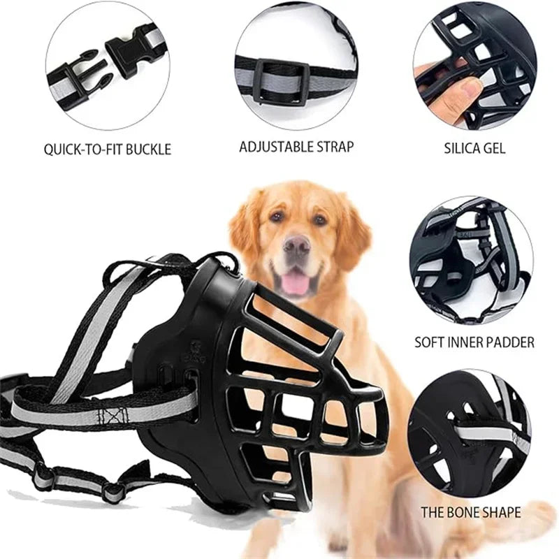Reflective Dog Muzzle for Safe and Comfortable Pet Training - Safety First Gear 25