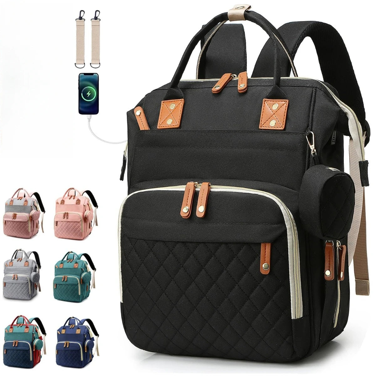 Backpack Diaper Bag For Dad Mom Large Capacity Nursing - Safety First Gear 25