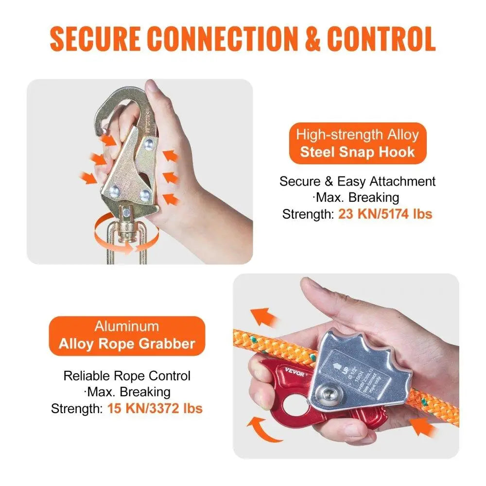 Hign-concerned Flipline Safety Rope With Steel Snap Hook - Safety First Gear 25