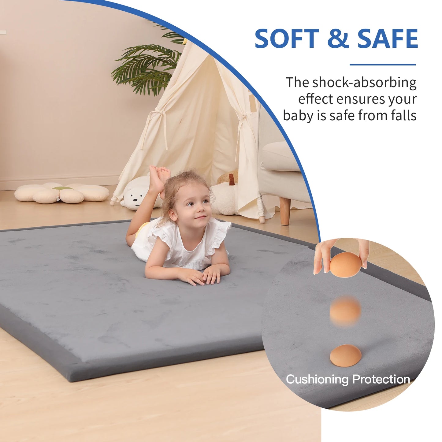 Huloo Sleep Baby Crawling Play Mat Non-Slip Foam Rug