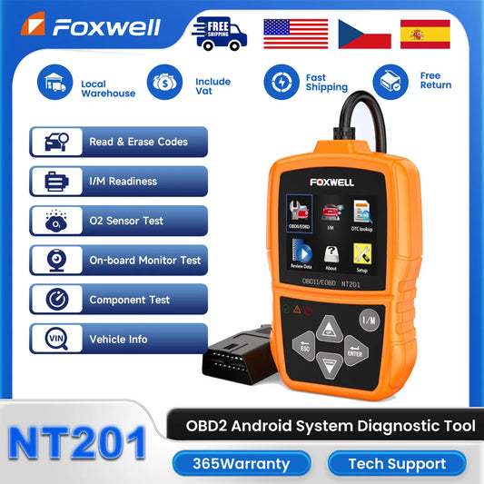 Foxwell NT201 OBD2 Diagnostic Tool Code Reader Professional