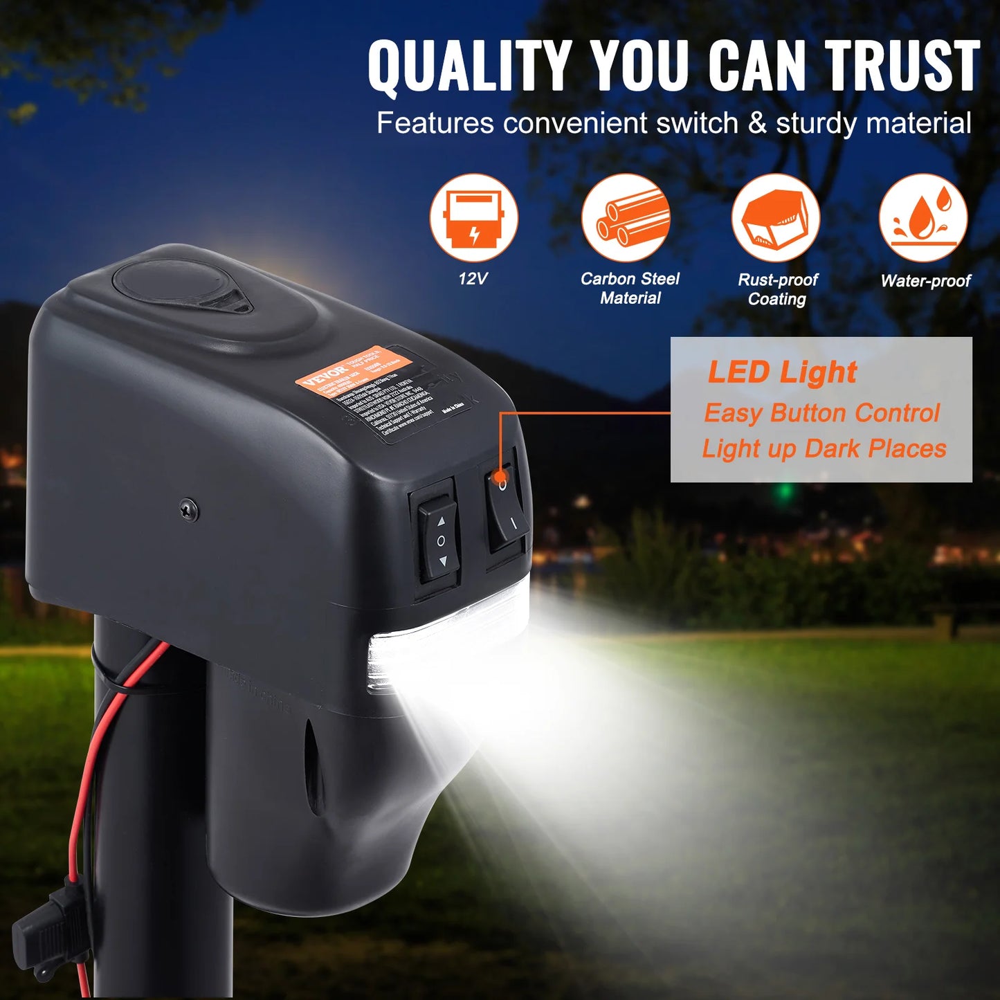 SucceBuy 3500/4000lbs Electric Trailer Jack Automotive Mechanical Workshop Tools Power Tongue Car Jack for BMW Tesla RV Camper