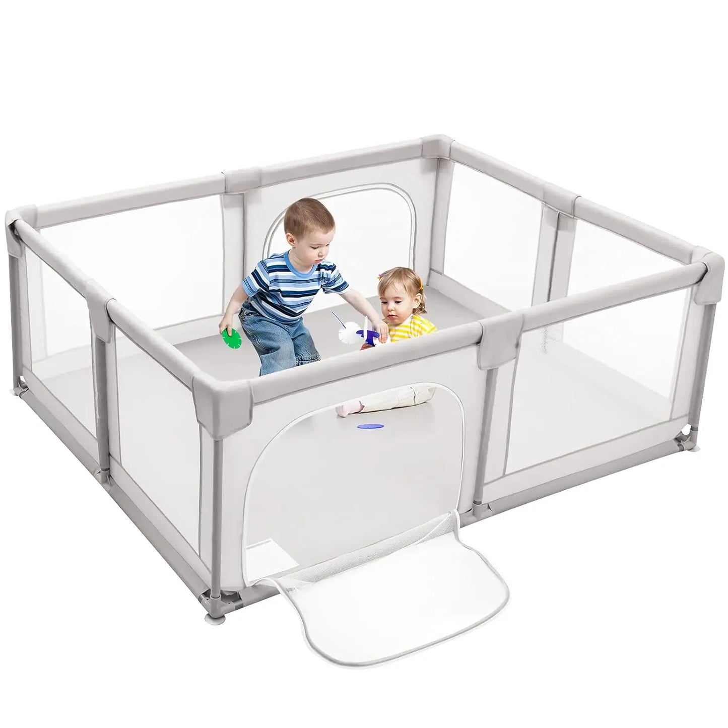 Extra Large Toddler Playpen with Ocean Balls and Suction Cups - Safety First Gear 25