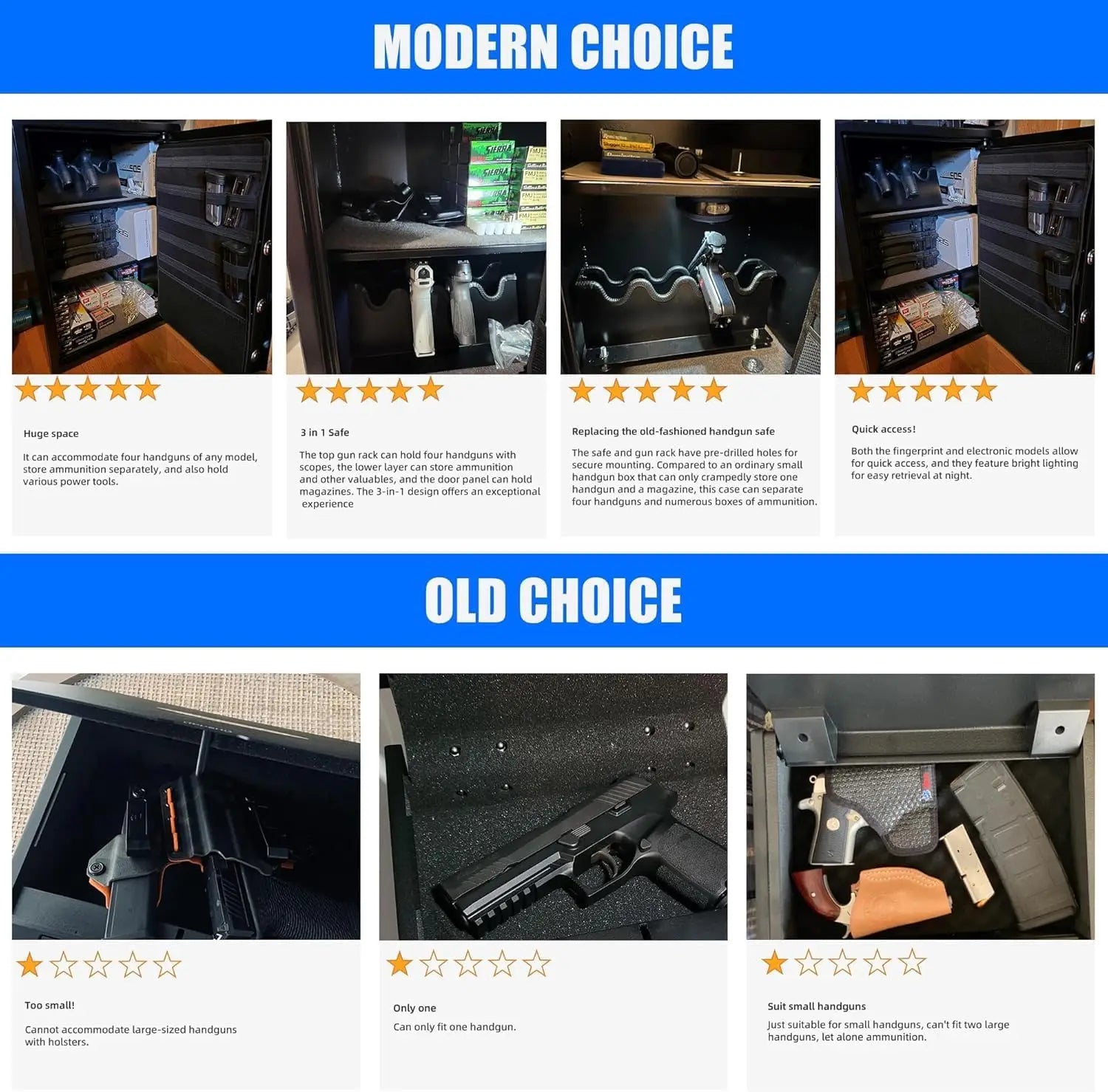 Gun Safe for Handguns with Silent Mode and Organizer Features - Safety First Gear 25