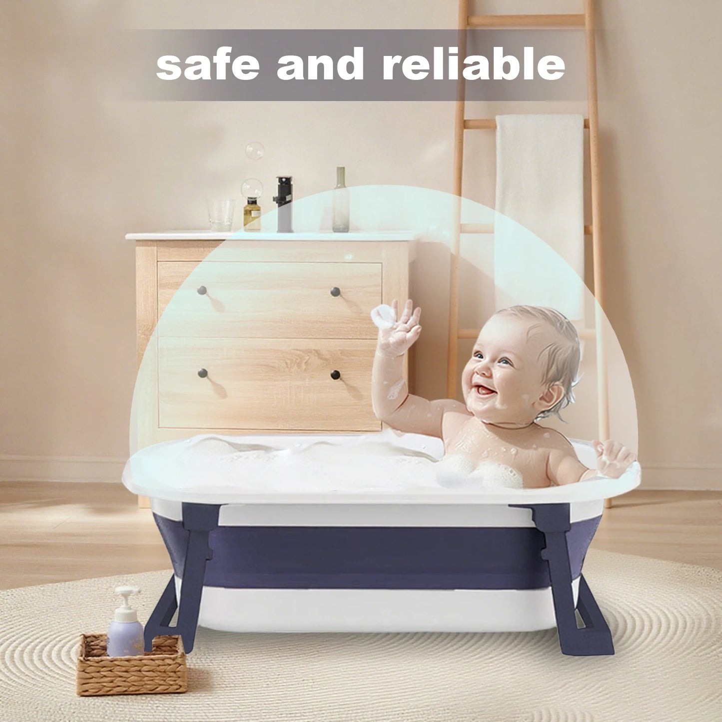 Foldable Baby Bathtub For Newborns Portable Travel Bath Basin