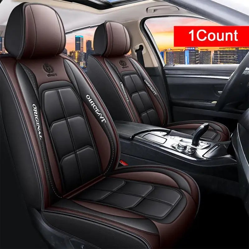 Stylish PU Leather Car Seat Cover for Front Seats - Safety First Gear 25