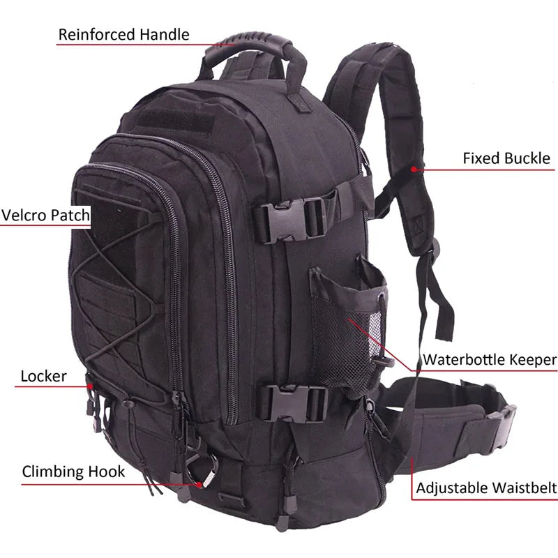 LQARMY Military Tactical Backpack Molle Assault Rucksack Outdoor Travel - Safety First Gear 25