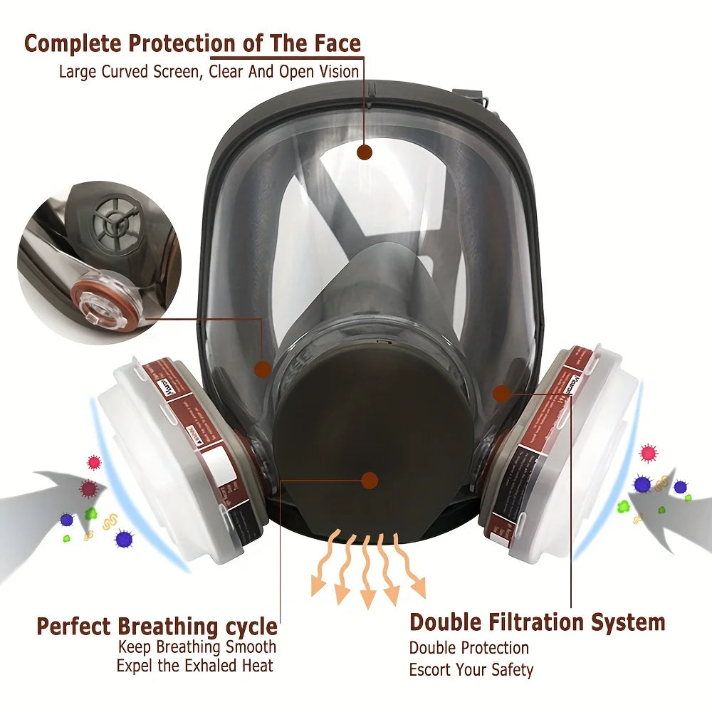 6800 Full Face Gas Mask Respirator For Paint And Dust