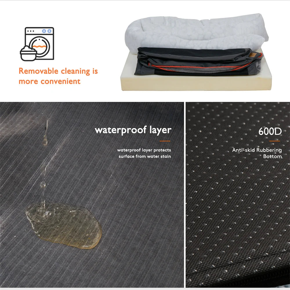 Orthopedic Memory Foam Dog Bed with Removable Waterproof Cover - Safety First Gear 25